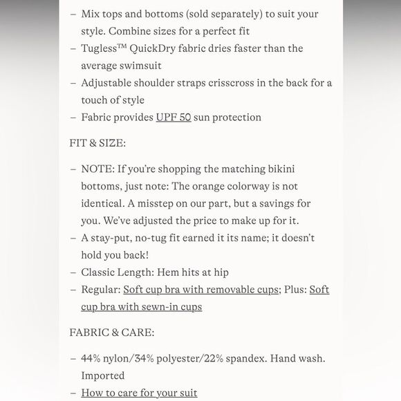 Land's End Tugless Luxe scoop neck X back tankini swimsuit top black Various - Picture 5 of 8